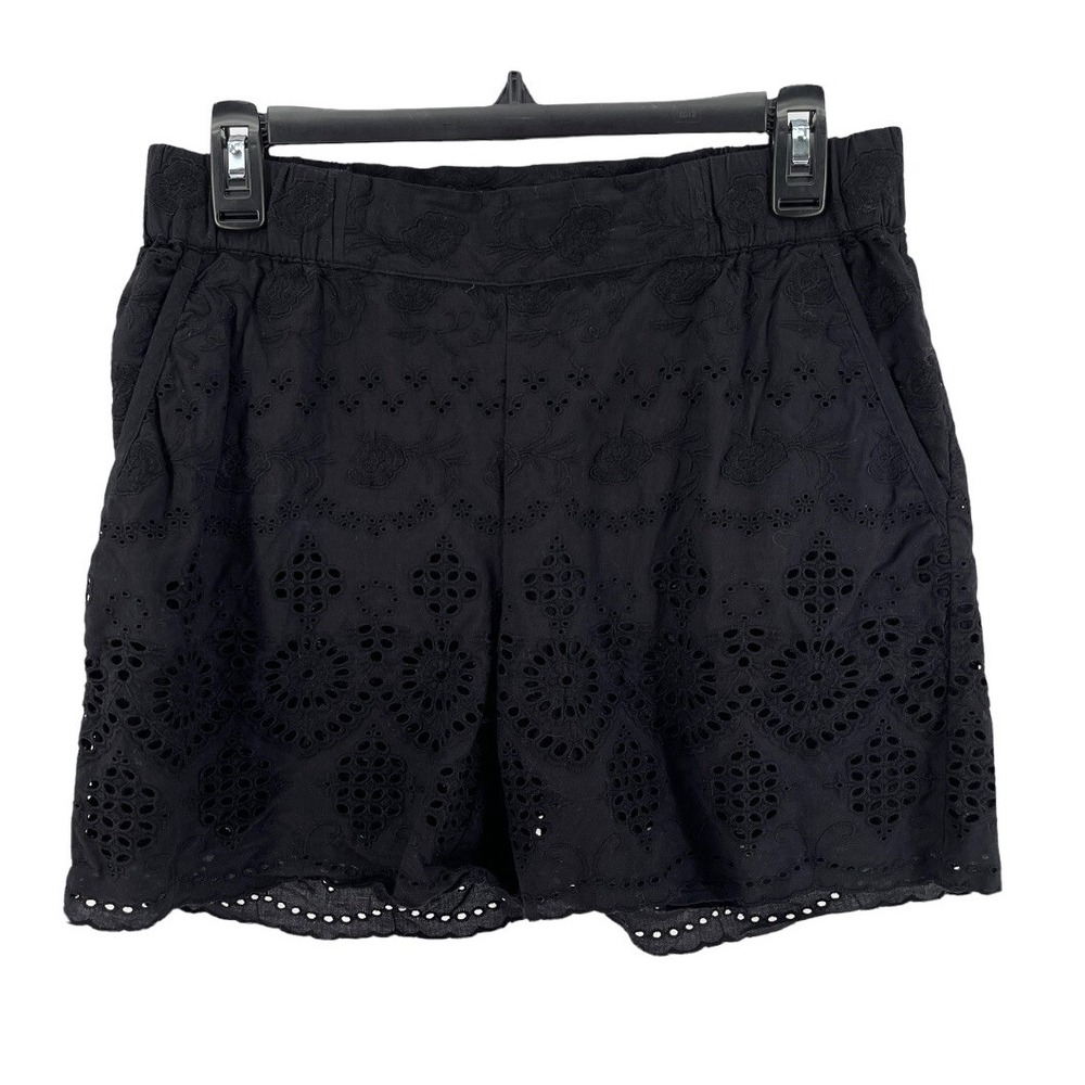 Sundance Women's Black Eyelet Expression Floral Shorts Size XS